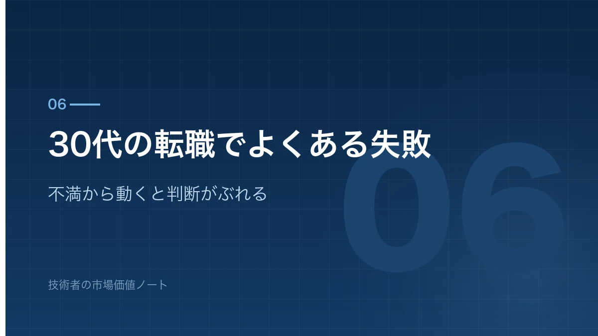 30代の機械設計技術者が転職で陥りやすい失敗を示すバナー画像