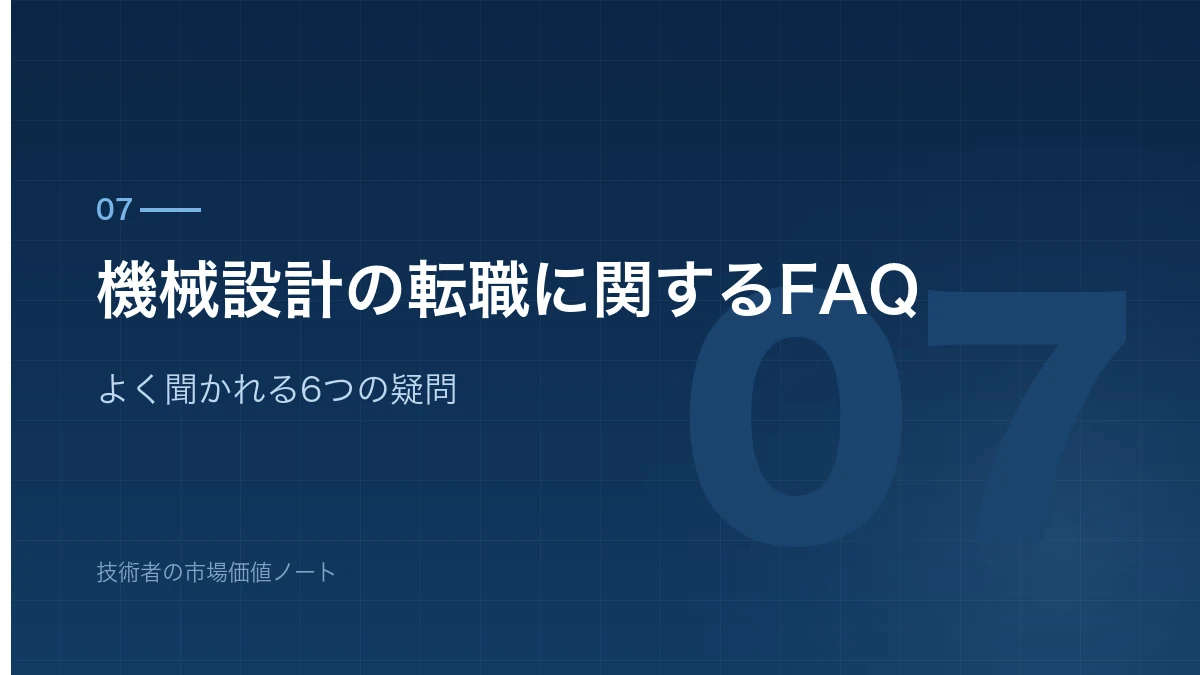 機械設計の転職についてよくある質問をまとめたバナー画像